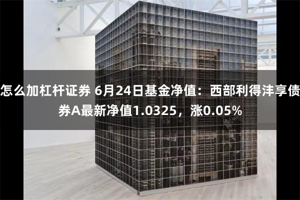 怎么加杠杆证券 6月24日基金净值：西部利得沣享债券A最新净值1.0325，涨0.05%