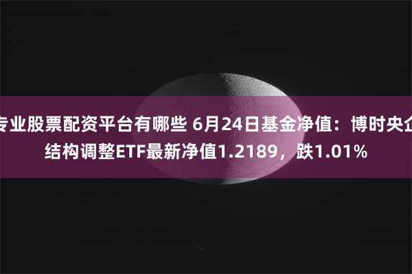 专业股票配资平台有哪些 6月24日基金净值：博时央企结构调整ETF最新净值1.2189，跌1.01%