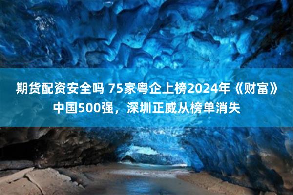 期货配资安全吗 75家粤企上榜2024年《财富》中国500强，深圳正威从榜单消失